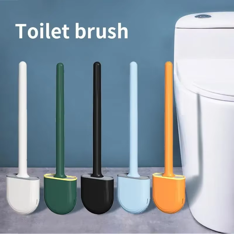 Toilet Brush Holder - Hanging Silicone Toilet Brush Cleaner with