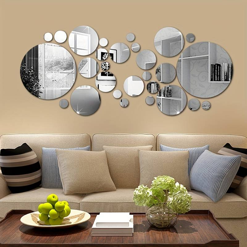 Home Theater Bathroom - 26 PCs 3D Acrylic Mirror Wall
