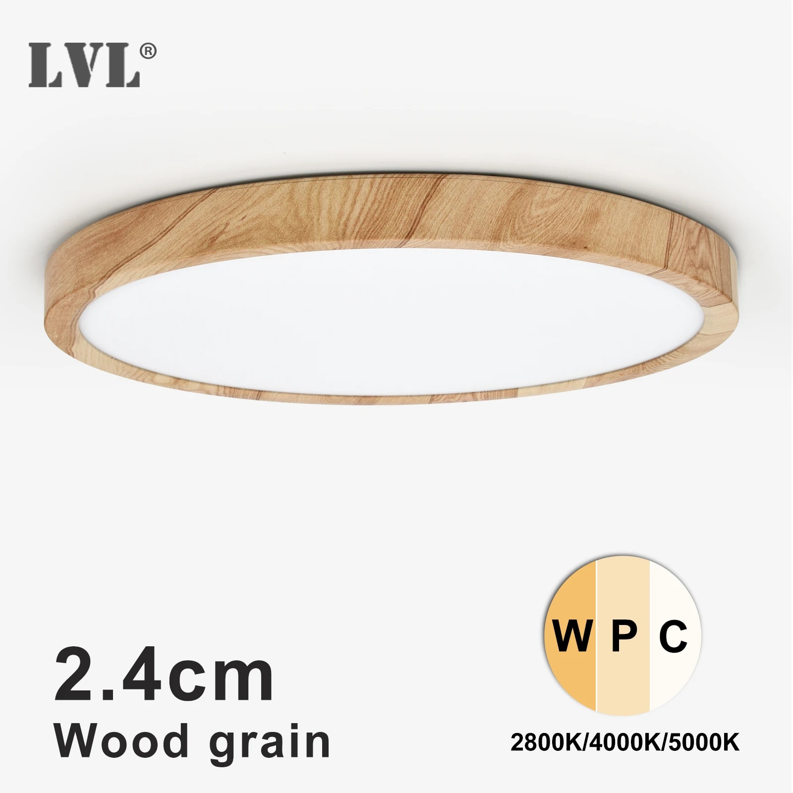 Home Bathroom Colors - LVL LED Ceiling Light Wood Grain