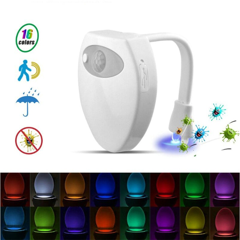 Home Bathroom Colors - USB Rechargeable Toilet Motion Sensor Light