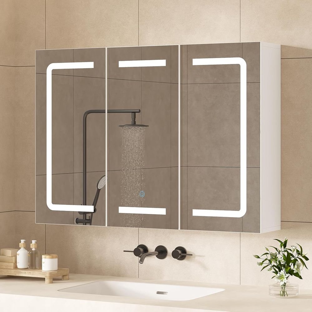 Bathroom Cabinet Mirror - Medicine Cabinet Organizer with Mirror, Lighted