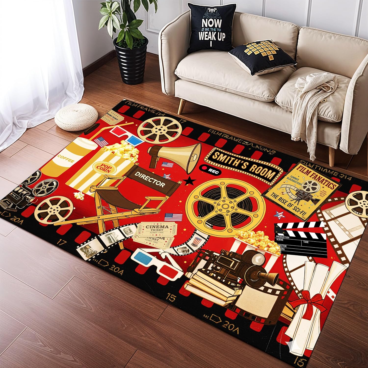 Custom Name Cinema Theme Carpe - Home Bathroom Movie ulasan dan harga