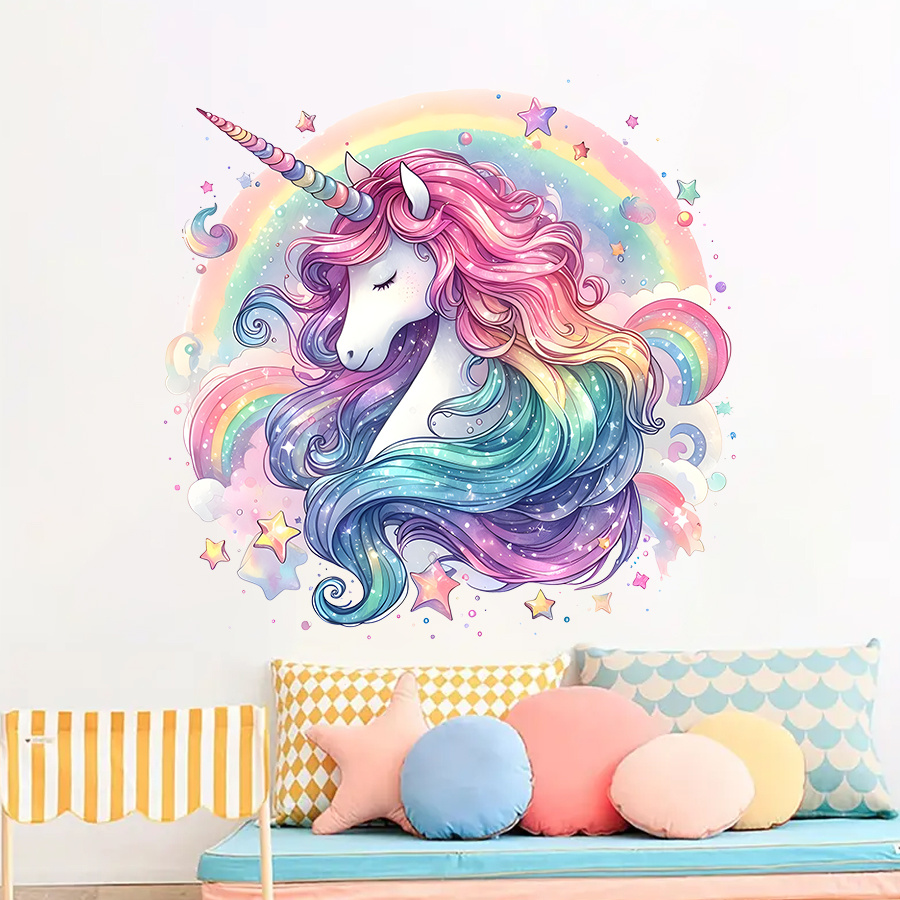1Pc Charming Unicorn and Rainb - Home One Bathroom ulasan dan harga