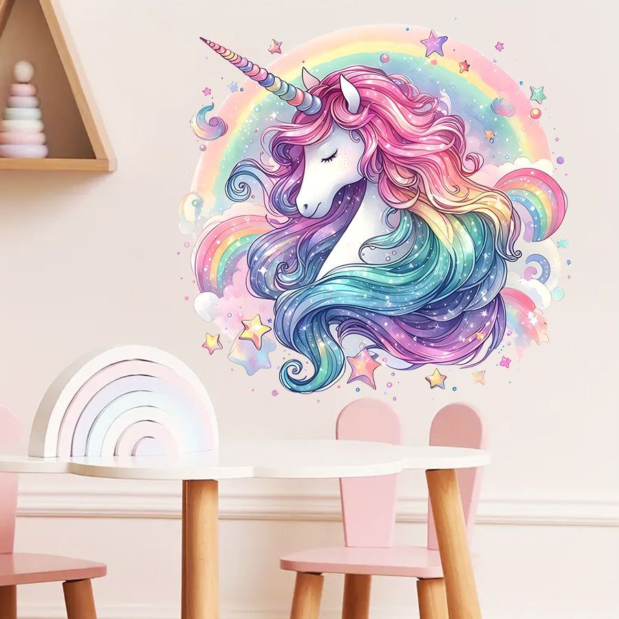 1Pc Charming Unicorn and Rainb - Home One Bathroom ulasan dan harga