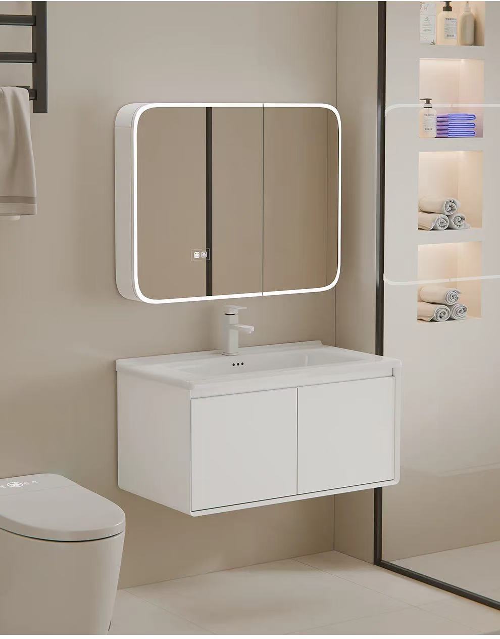 70cm Modern Minimalist Wall-Mo - Bathroom Cabinet Mirror ulasan dan harga