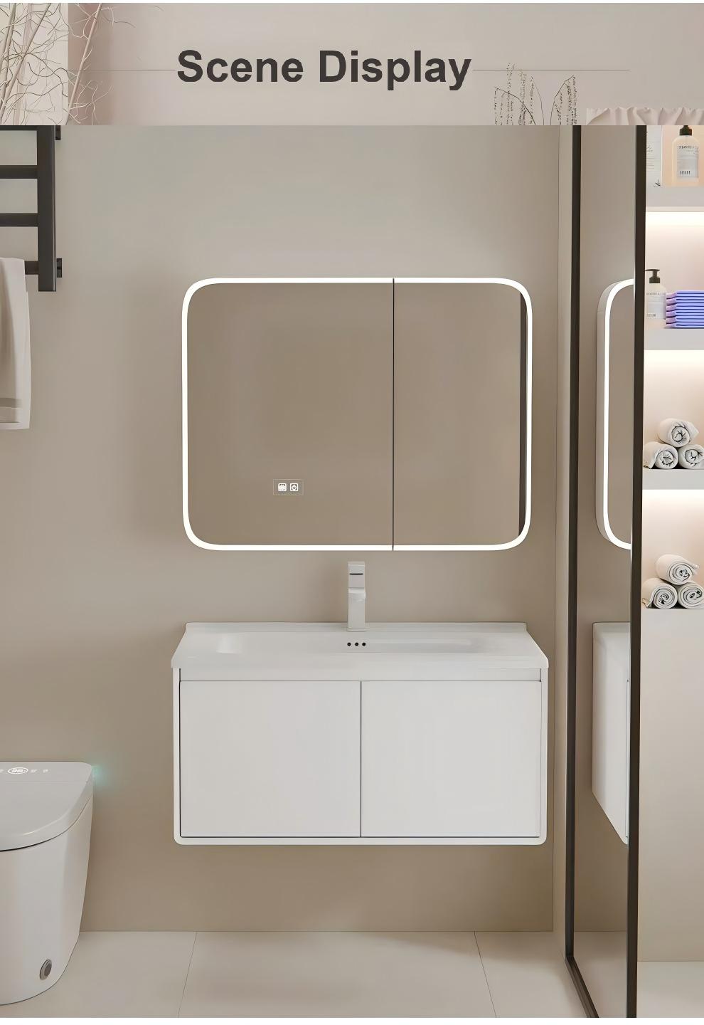 70cm Modern Minimalist Wall-Mo - Bathroom Cabinet Mirror ulasan dan harga