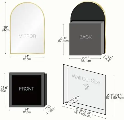 Arched Medicine Cabinet Mirror - Bathroom Cabinet Mirror ulasan dan harga