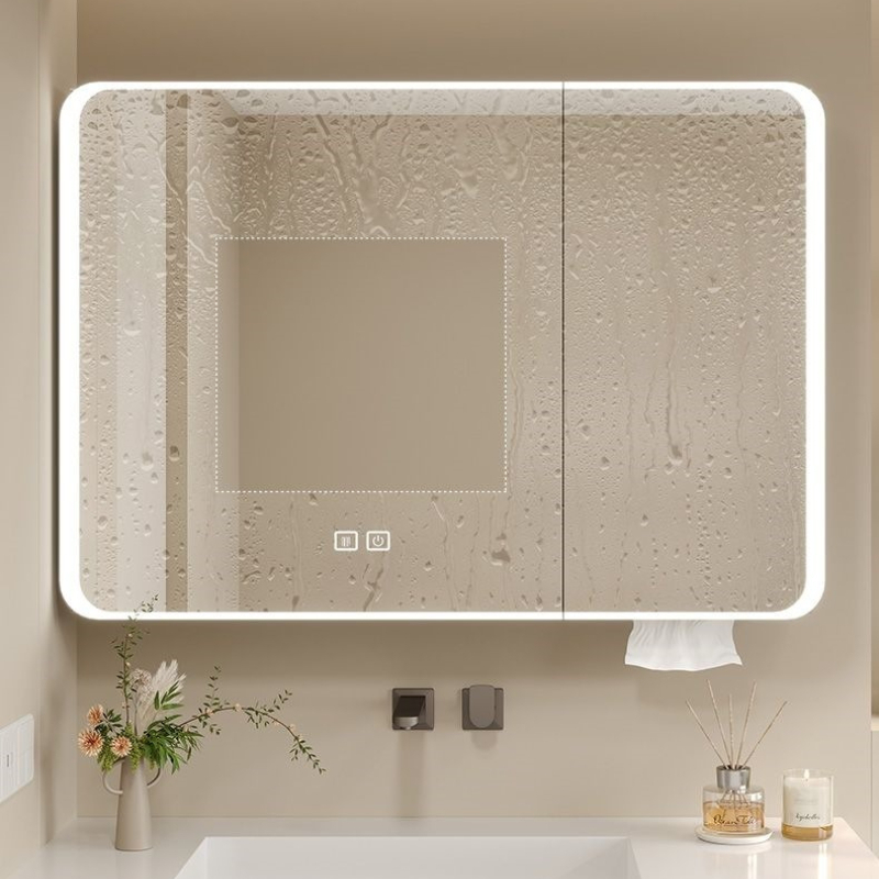 LED Bathroom Mirror Cabinet Al - Bathroom Cabinet Mirror ulasan dan harga
