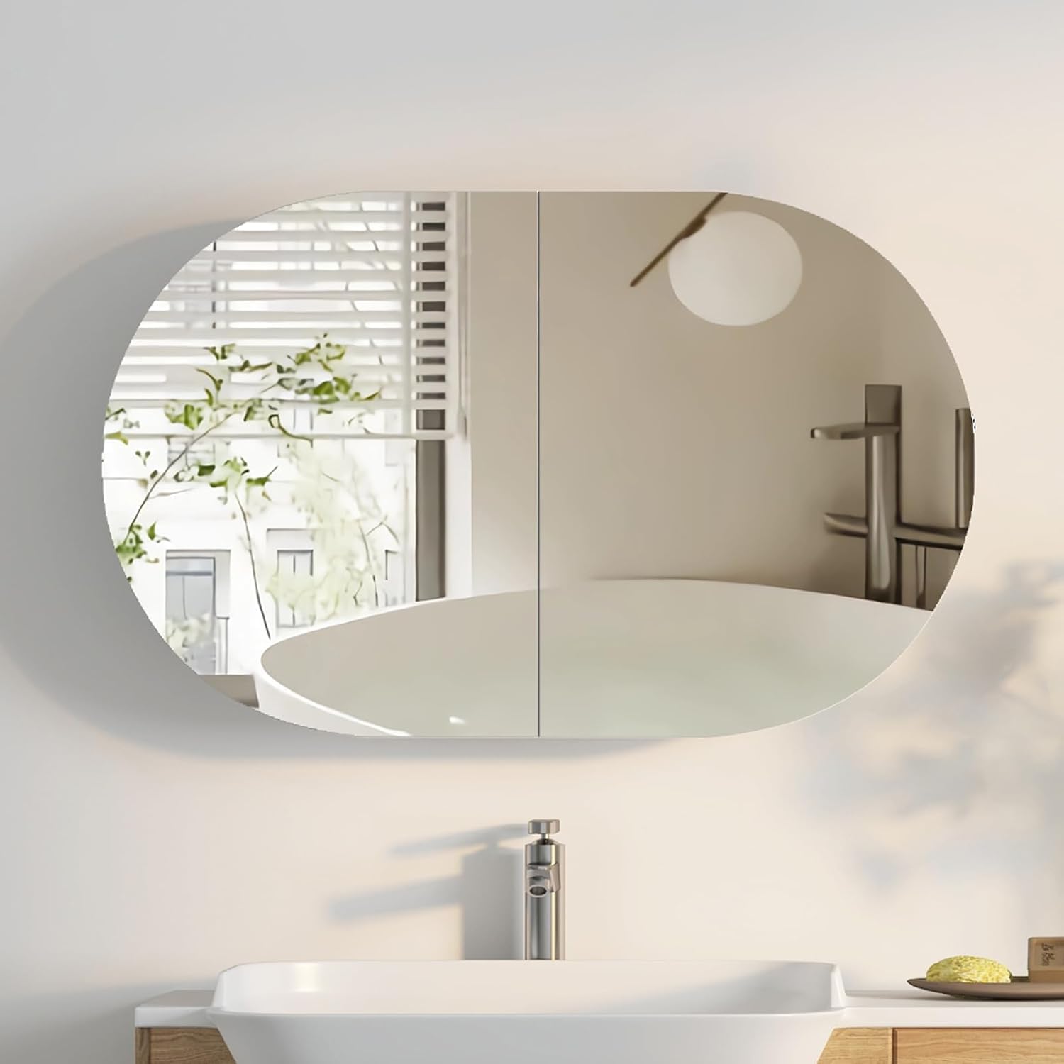 Oval Bathroom Medicine Cabinet - Bathroom Cabinet Mirror ulasan dan harga