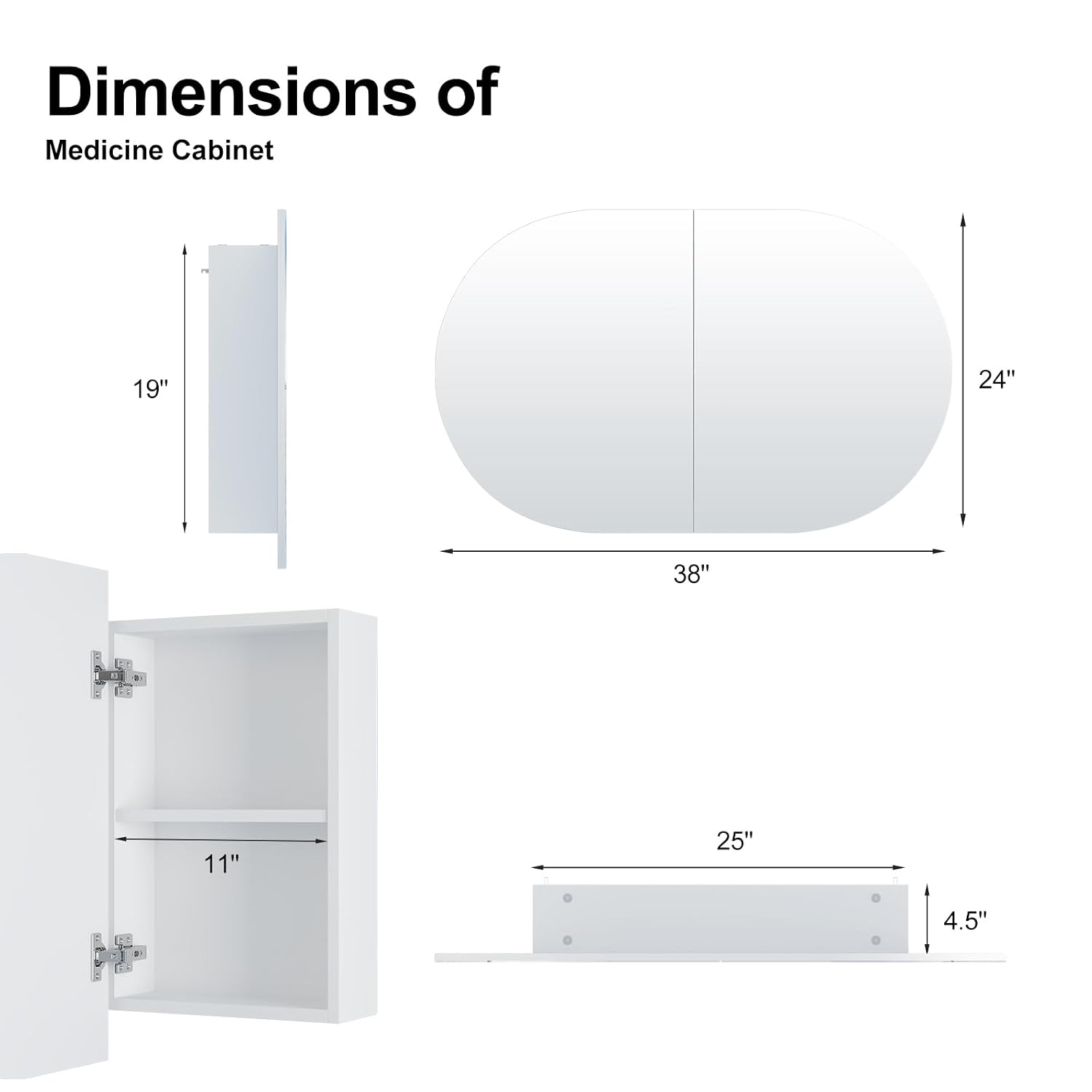 Oval Bathroom Medicine Cabinet - Bathroom Cabinet Mirror ulasan dan harga