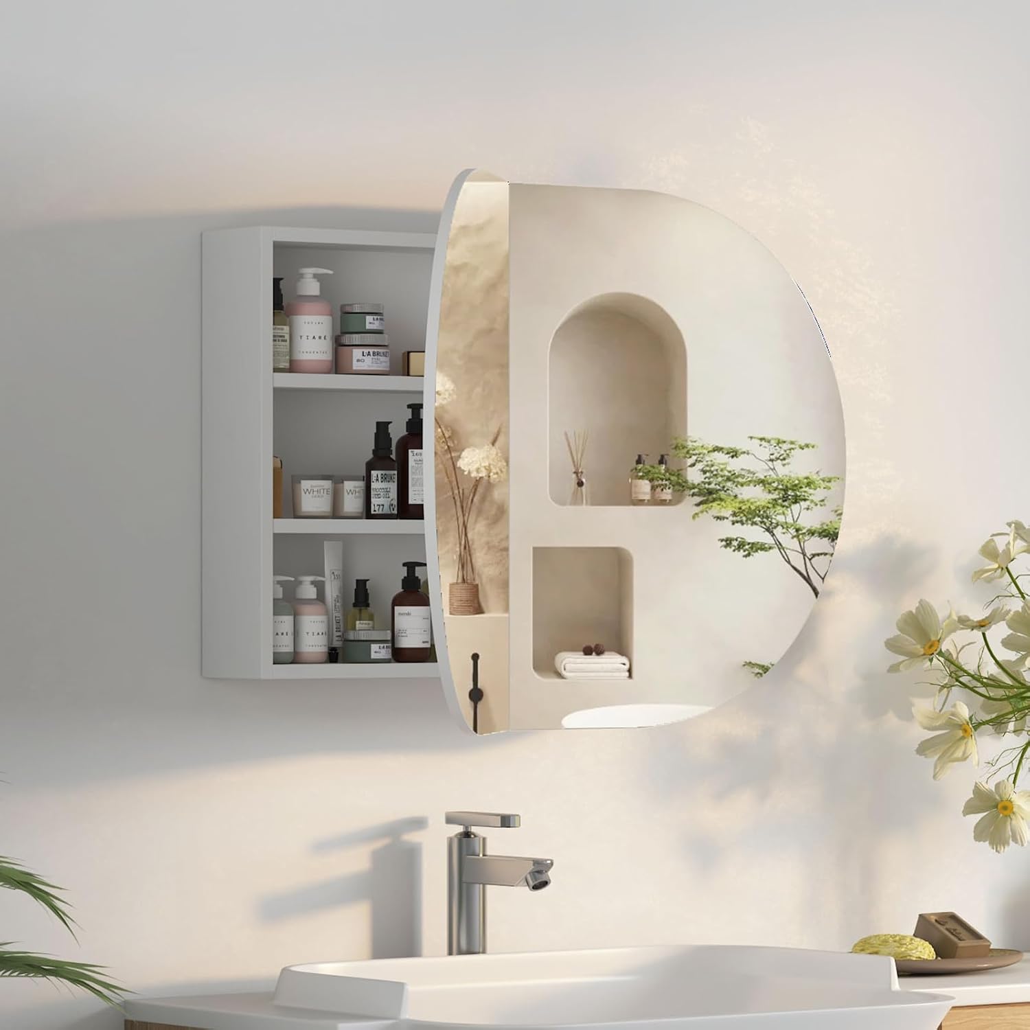 Oval Bathroom Medicine Cabinet - Bathroom Cabinet Mirror ulasan dan harga