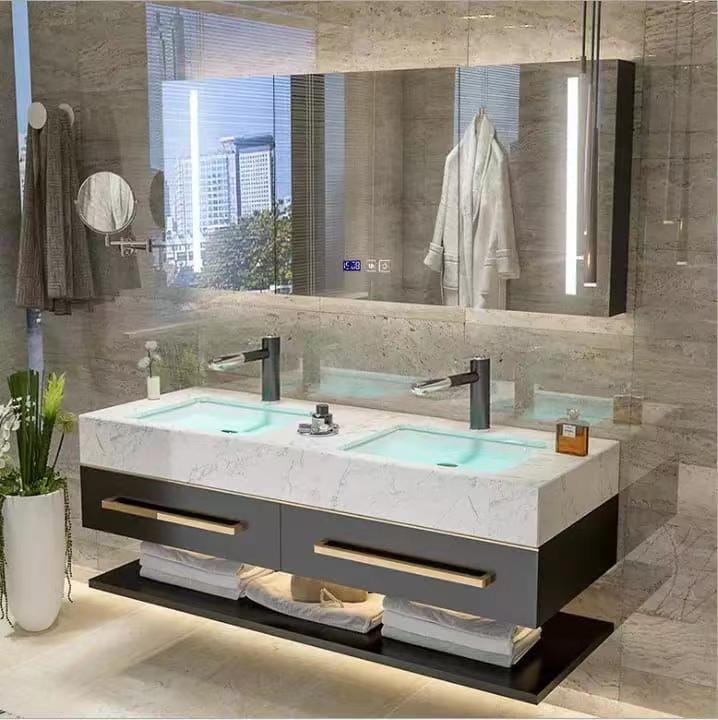 Luxury Large LED Backlit Smart - Bathroom Cabinet Mirror ulasan dan harga