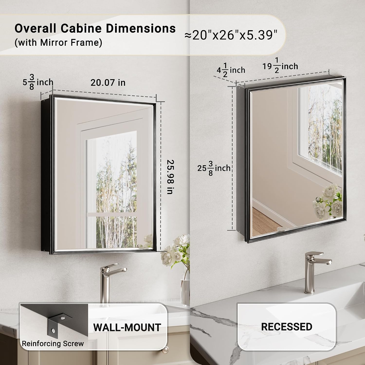 Black Medicine Cabinet Mirror  - Bathroom Cabinet Mirror ulasan dan harga