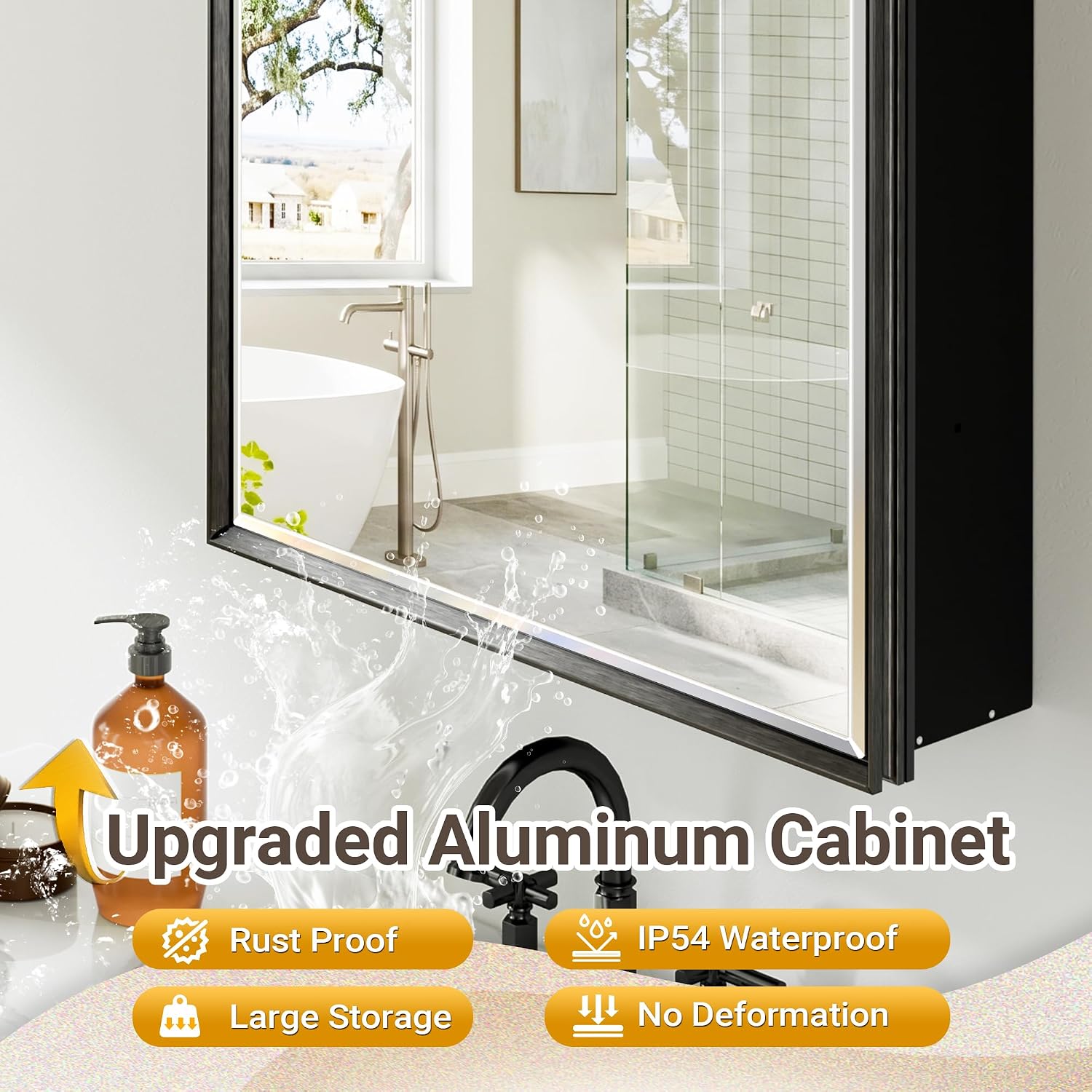 Black Medicine Cabinet Mirror  - Bathroom Cabinet Mirror ulasan dan harga
