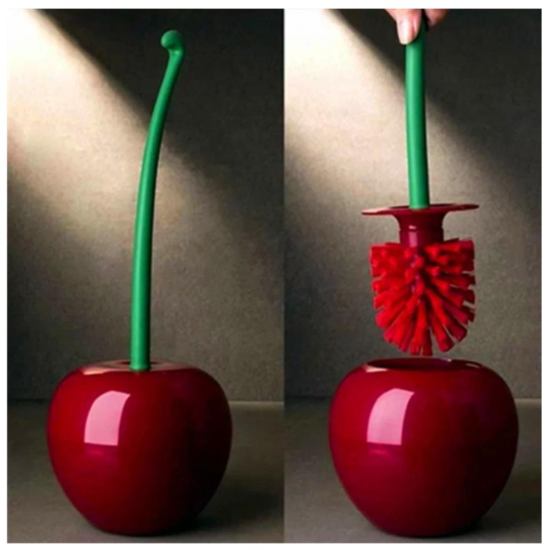 1 cute cherry colored toilet b - Toilet Brush Holder ulasan dan harga