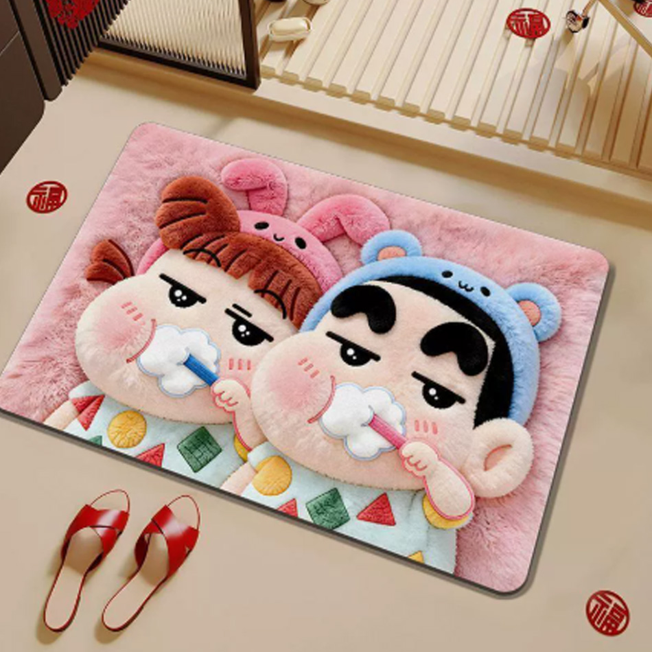 2027 Cartoon Diatomaceous Eart - Non Slip Bath Mat ulasan dan harga