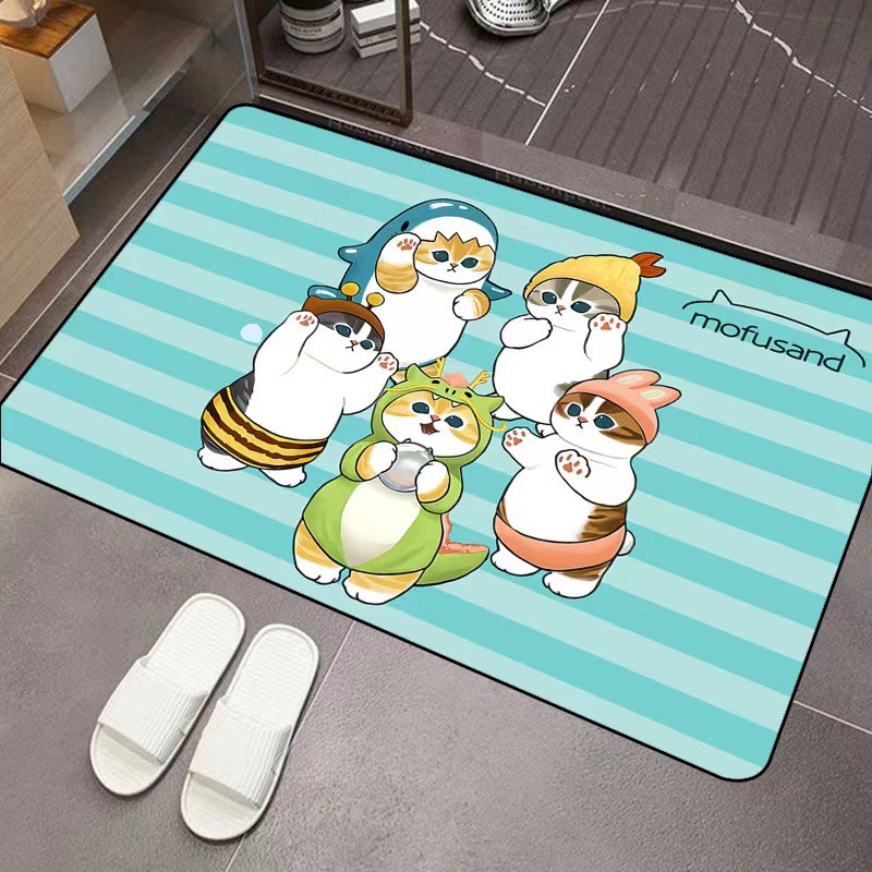 Mofusand Cartoon Diatom Mud Ab - Non Slip Bath Mat ulasan dan harga