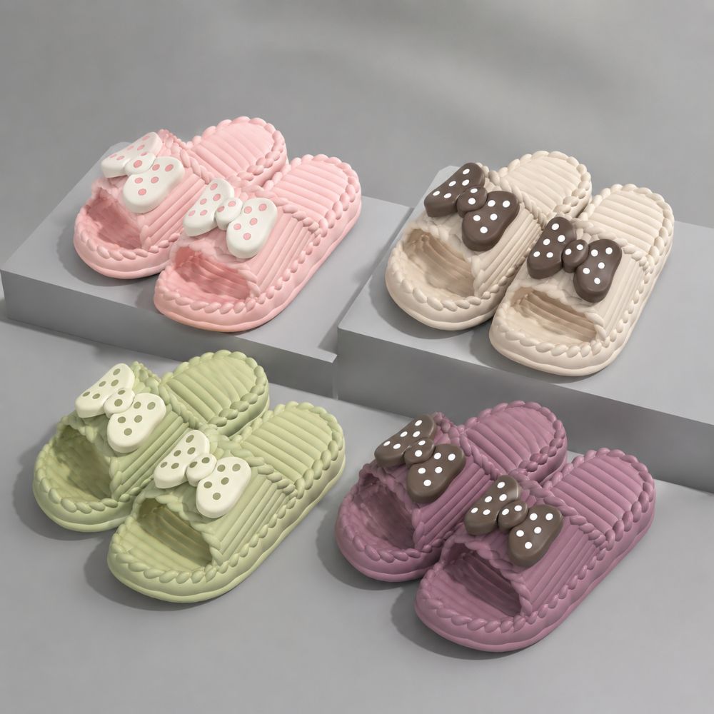 Cute PVC Women Bow Slippers So - Home Bathroom Colors ulasan dan harga