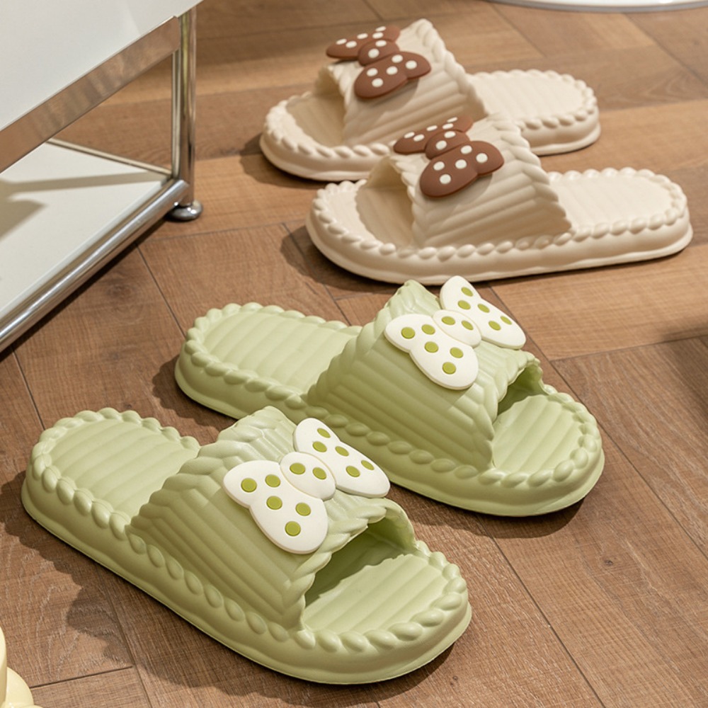 Cute PVC Women Bow Slippers So - Home Bathroom Colors ulasan dan harga