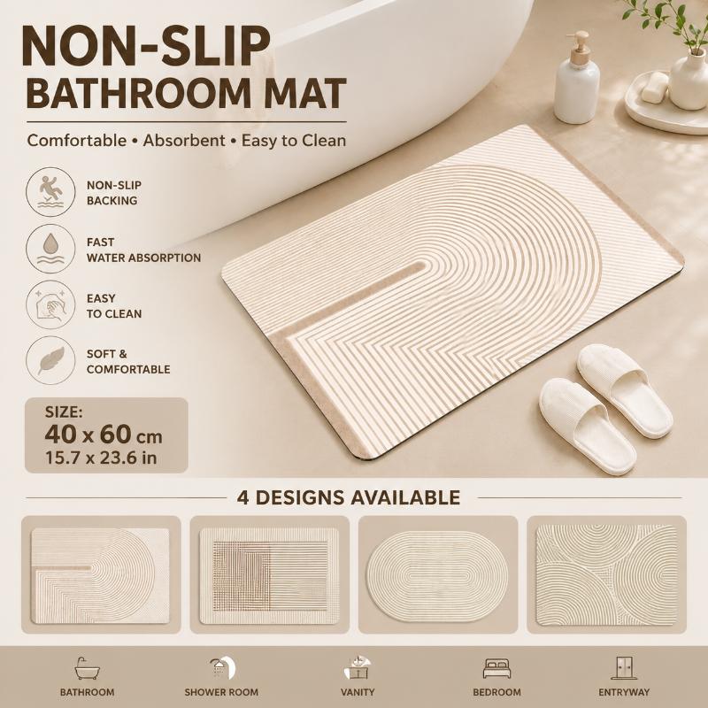 Diatomite Bath Mat Quick Dry A - Non Slip Bath Mat ulasan dan harga