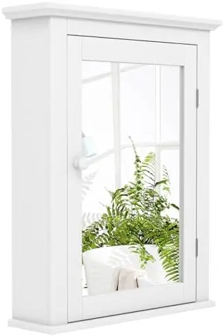 White Medicine Cabinet with Mi - Bathroom Cabinet Mirror ulasan dan harga