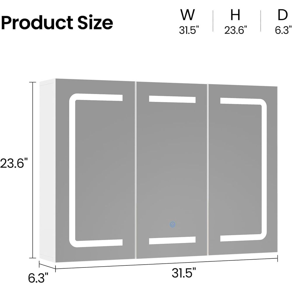 Medicine Cabinet Organizer wit - Bathroom Cabinet Mirror ulasan dan harga