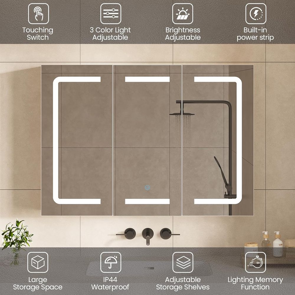 Medicine Cabinet Organizer wit - Bathroom Cabinet Mirror ulasan dan harga
