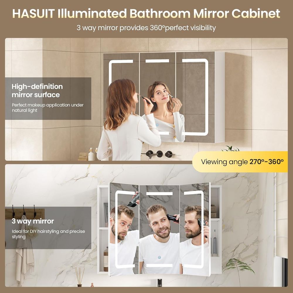 Medicine Cabinet Organizer wit - Bathroom Cabinet Mirror ulasan dan harga