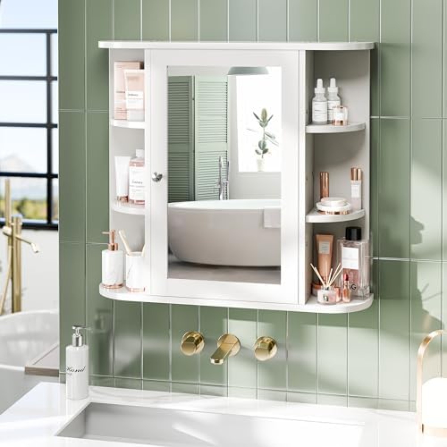 Bathroom Medicine Cabinet, Bat - Bathroom Cabinet Mirror ulasan dan harga