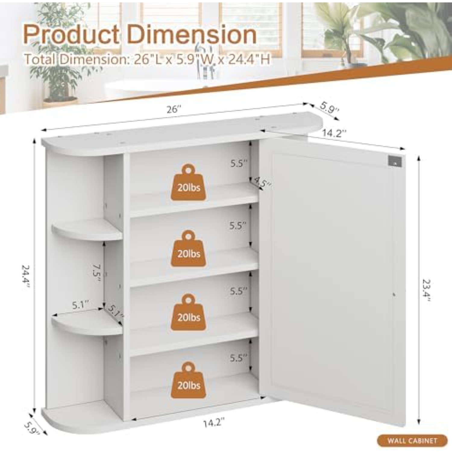 Bathroom Medicine Cabinet, Bat - Bathroom Cabinet Mirror ulasan dan harga