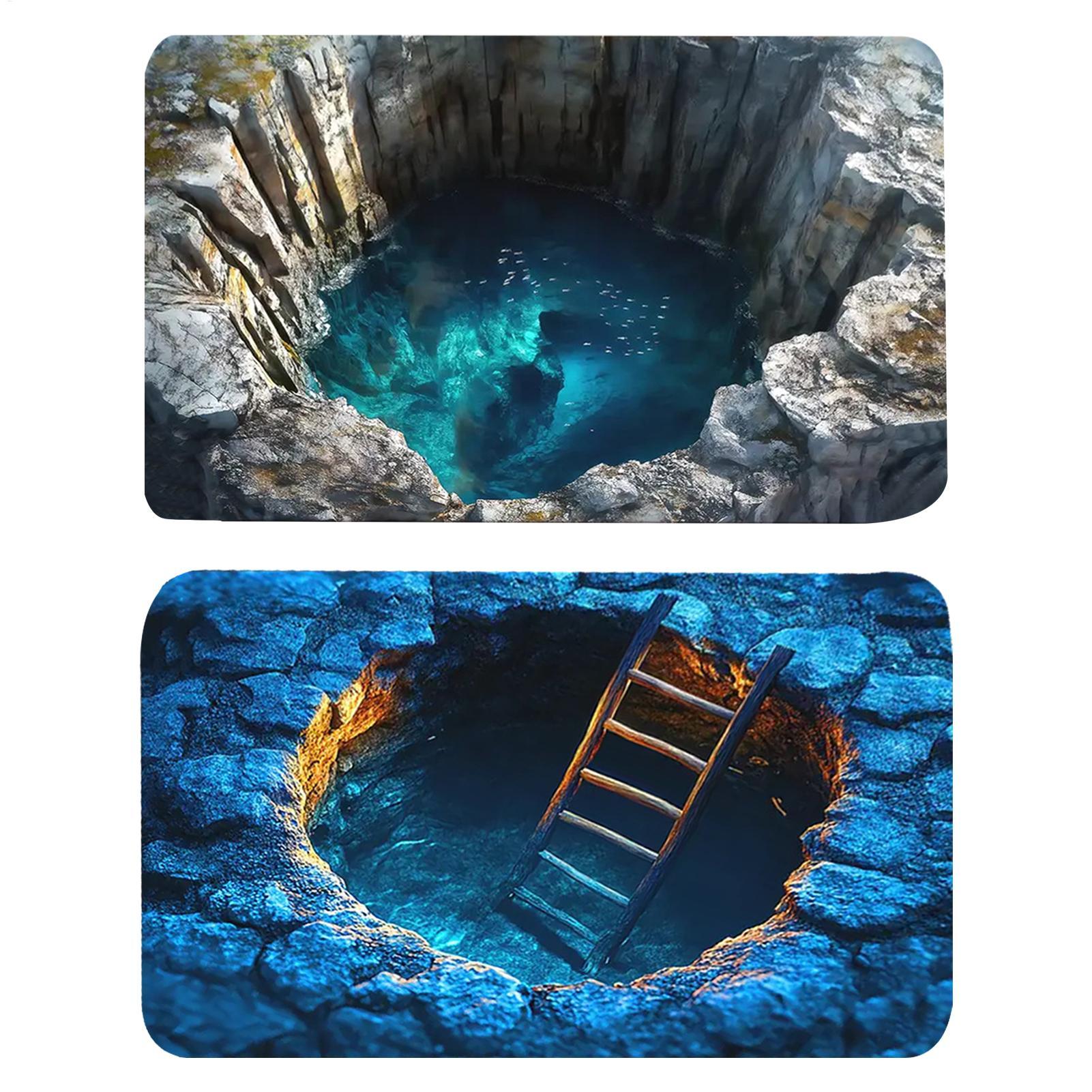 3D Optical Illusion Hole Rug N - Home Kitchen Bathroom Cleaning ulasan dan harga