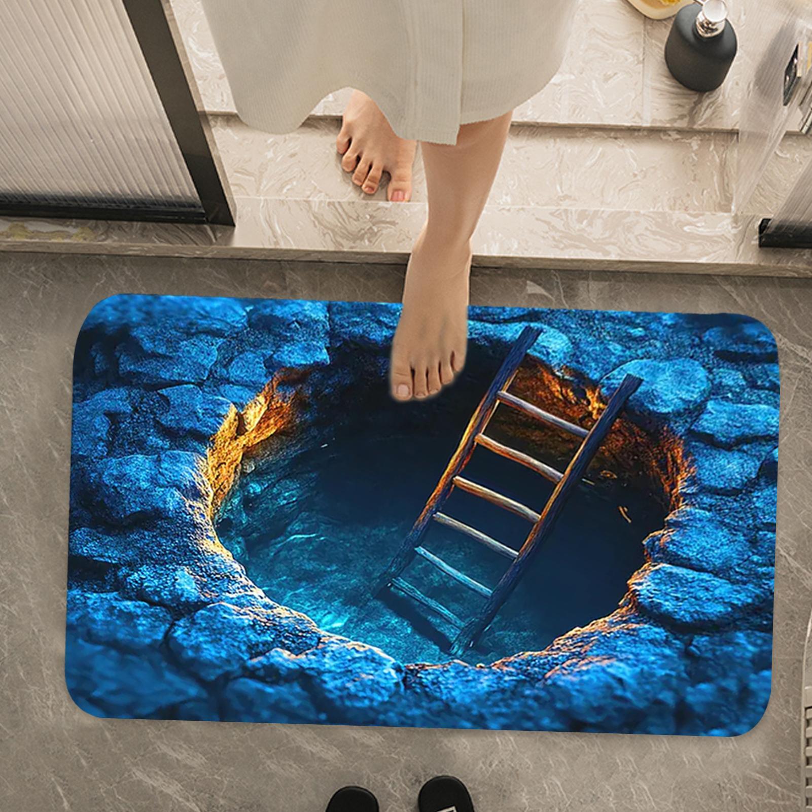3D Optical Illusion Hole Rug N - Home Kitchen Bathroom Cleaning ulasan dan harga