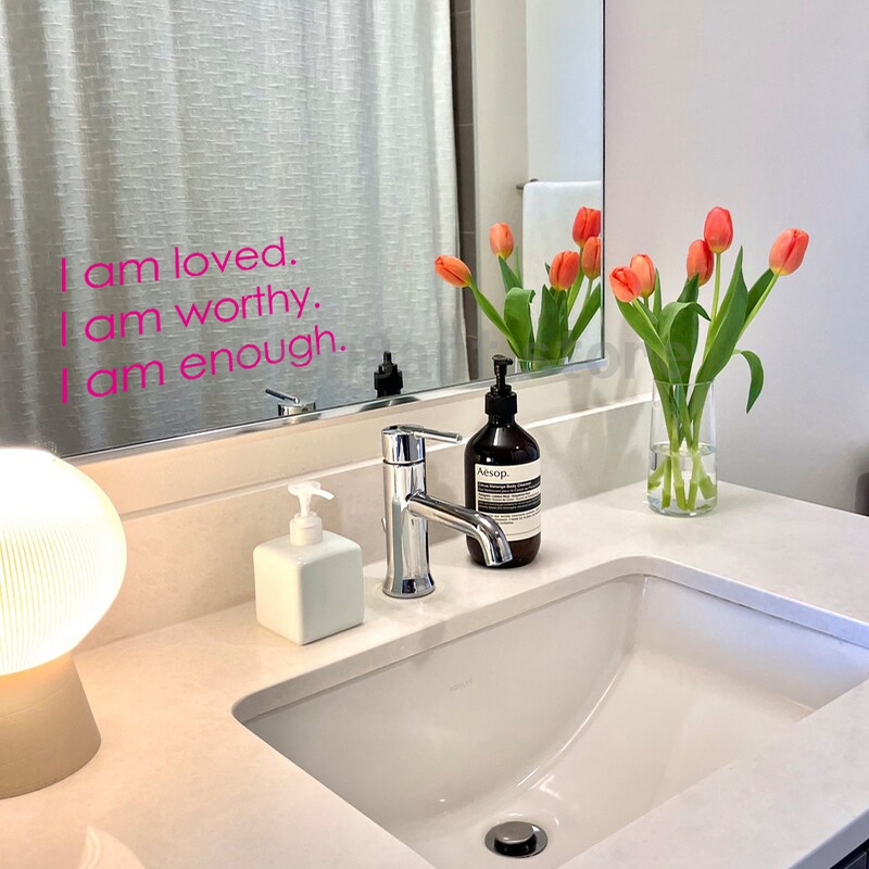 I Am Loved Worthy Enough Mirro - Home Theater Bathroom ulasan dan harga