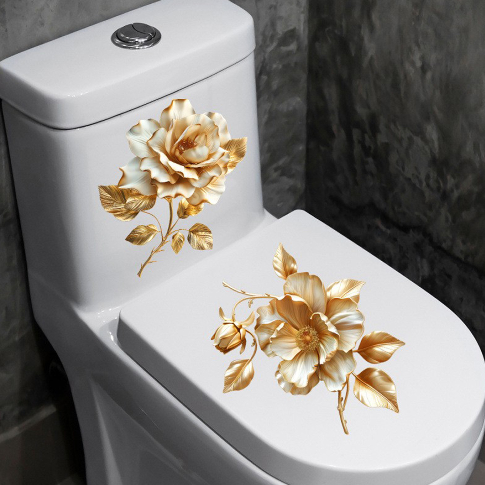 2pcs Floral Toilet Stickers To - Home Of The Year Bathroom ulasan dan harga