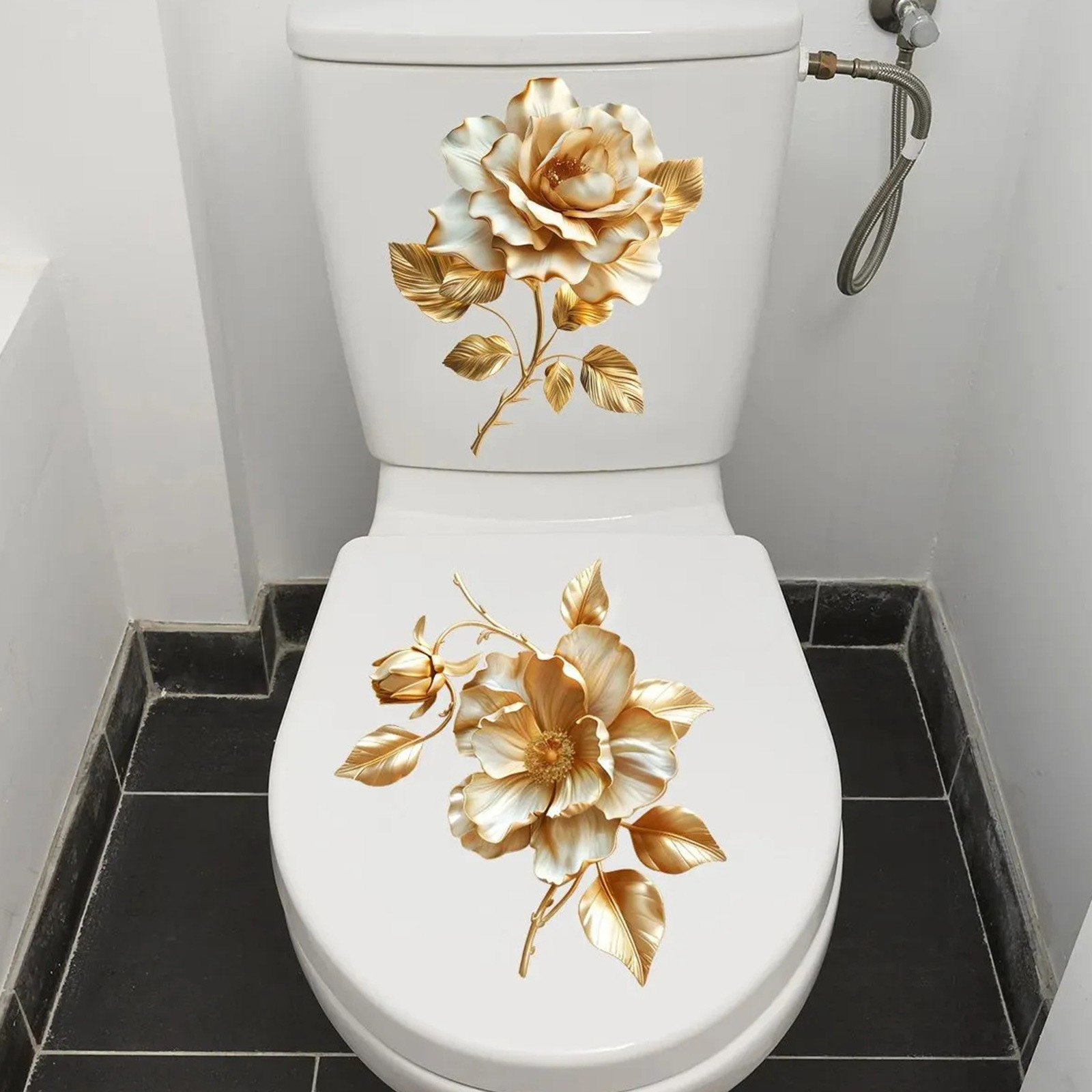 2pcs Floral Toilet Stickers To - Home Of The Year Bathroom ulasan dan harga